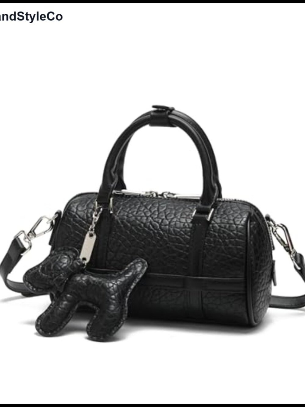 Women's Mini Boston Bag 20cm, Crocodile Embossed PU Leather Small Satchel Top